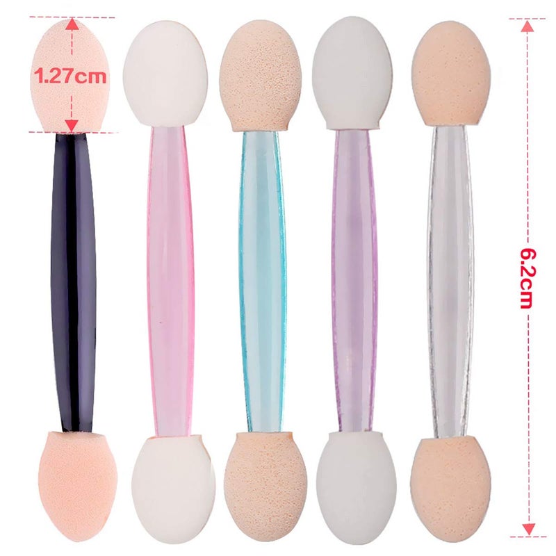 Akstore 200PCS Disposable Dual Sides Eye Shadow Sponge Applicator Eyeshadow Brushes Makeup Brush (Multicolors) - Image 2